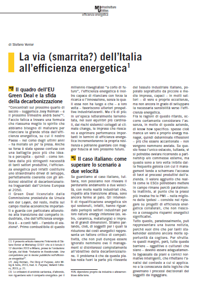 La via (smarrita?) dell’Italia all’efficienza energetica