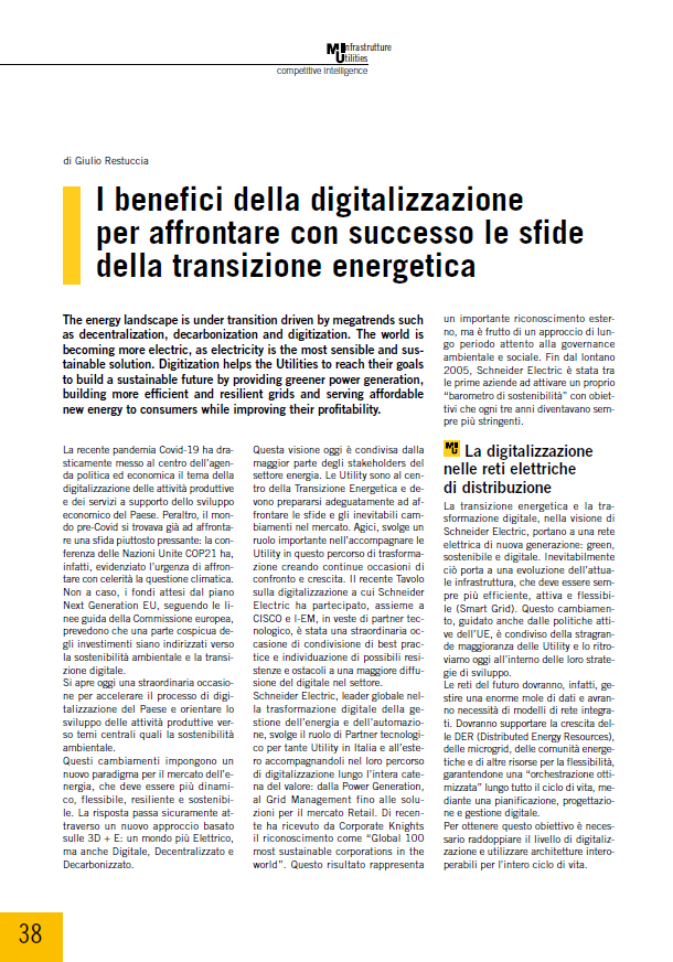 I benefici della digitalizzazione per affrontare con successo le sfide della transizione energetica