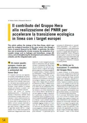 Il contributo del Gruppo Hera alla realizzazione del PNRR per accelerare la transizione ecologica in linea con i target europei