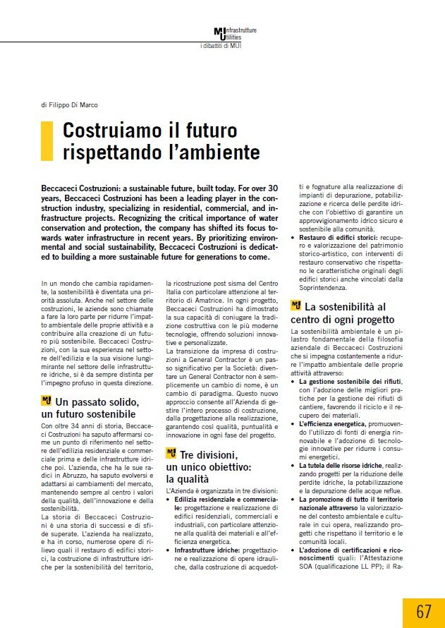 Costruiamo il futuro rispettando l’ambiente