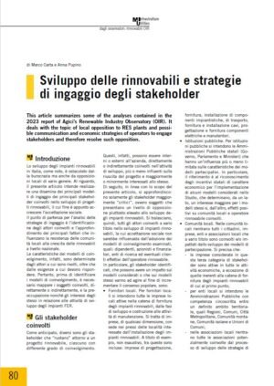 Sviluppo delle rinnovabili e strategie di ingaggio degli stakeholder