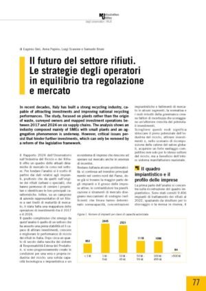 Il futuro del settore rifiuti. Le strategie degli operatori in equilibrio tra regolazione e mercato