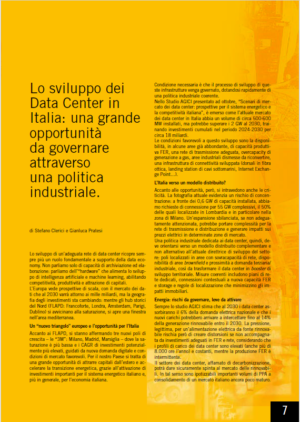 Lo sviluppo dei Data Center in Italia: una grande opportunità da governare attraverso una politica industriale.