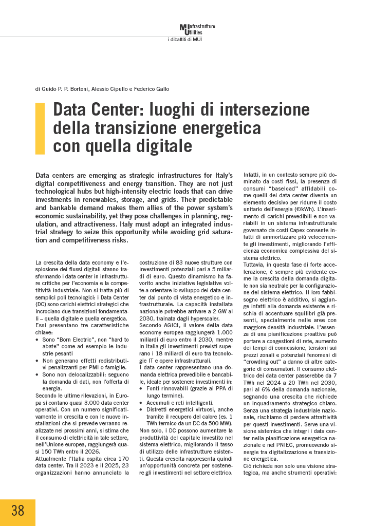 Data Center: luoghi di intersezione della transizione energetica con quella digitale